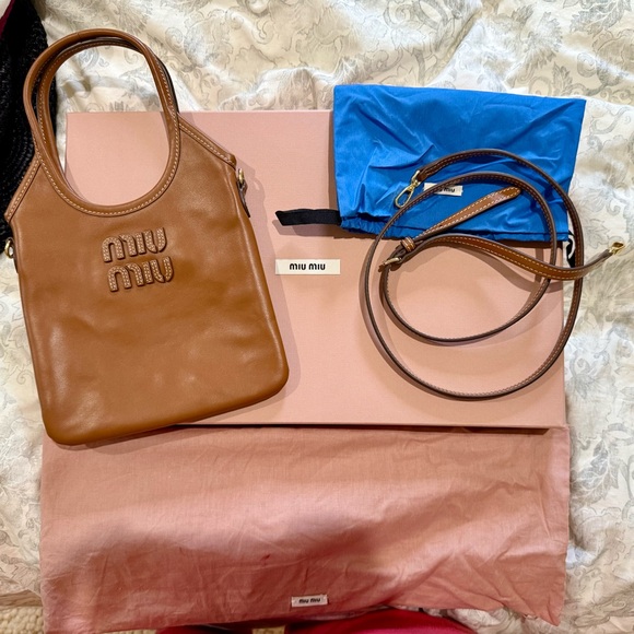 Miu Miu Tan Leather Shoulder Bag - Picture 1 of 5